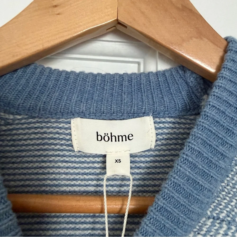 NWT bohme Women's Light Blue Crewneck Sweater - Picture 10 of 13